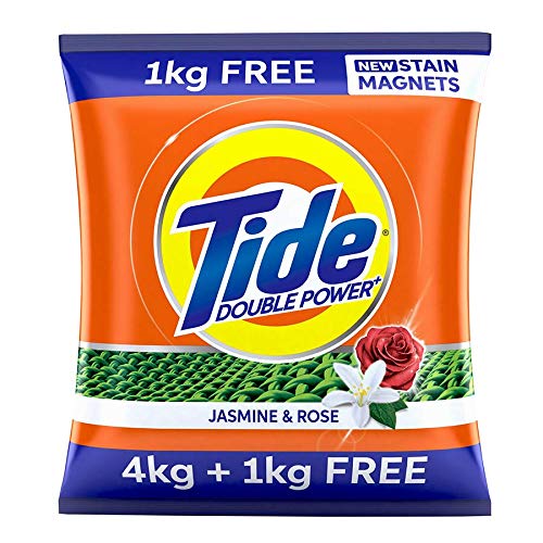 Tide/ Double Power+ Powder laundry Detergent/ Jasmine & Rose(4+1Kg)