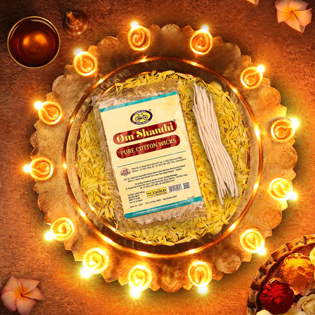 Om Shanti/ Pure Cotton Wicks(60n) - A Product of Cycle Brand