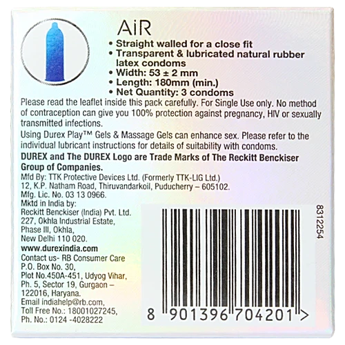 Durex/ Air- Ultra Thin Condoms(3N)/ For an Earth Shattering Experience