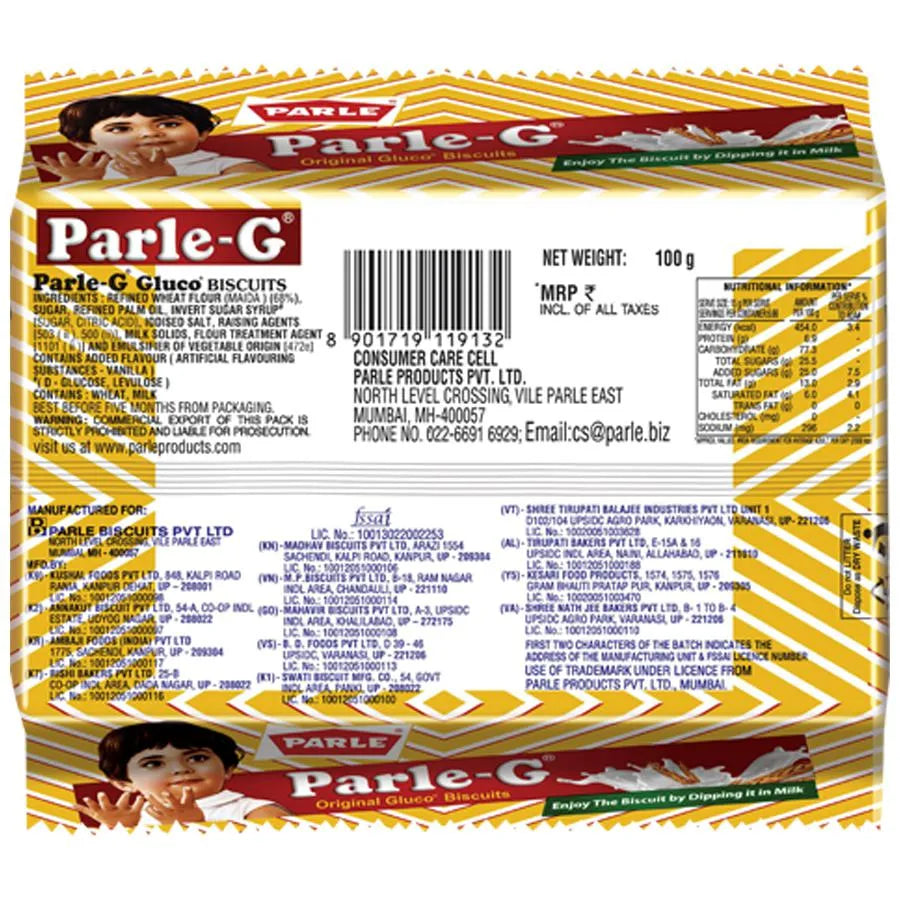 PARLE-G ORIGINAL GLUCO BISCUITS (100gm)