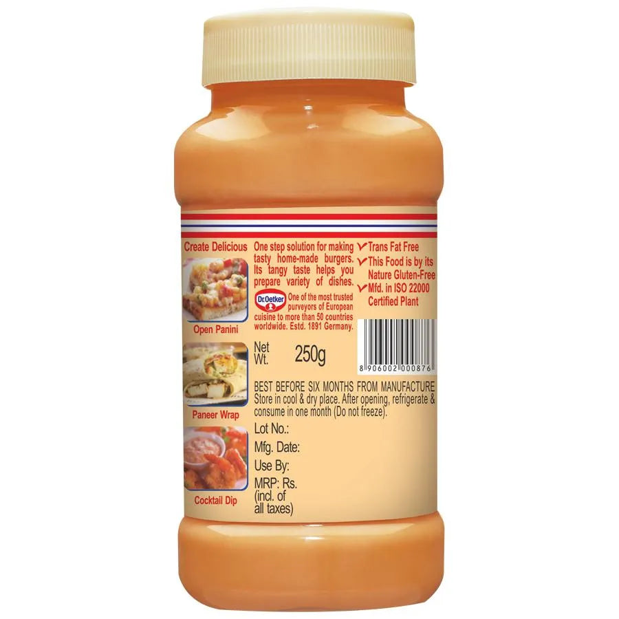 DR.OETKER/ FUNFOODS VEG MAYONNAISE/ FOR BURGER(250gm)
