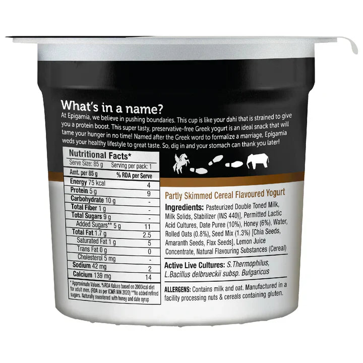Epigamia/ Greek Yogurt Oats & Seed Mix(85gm)