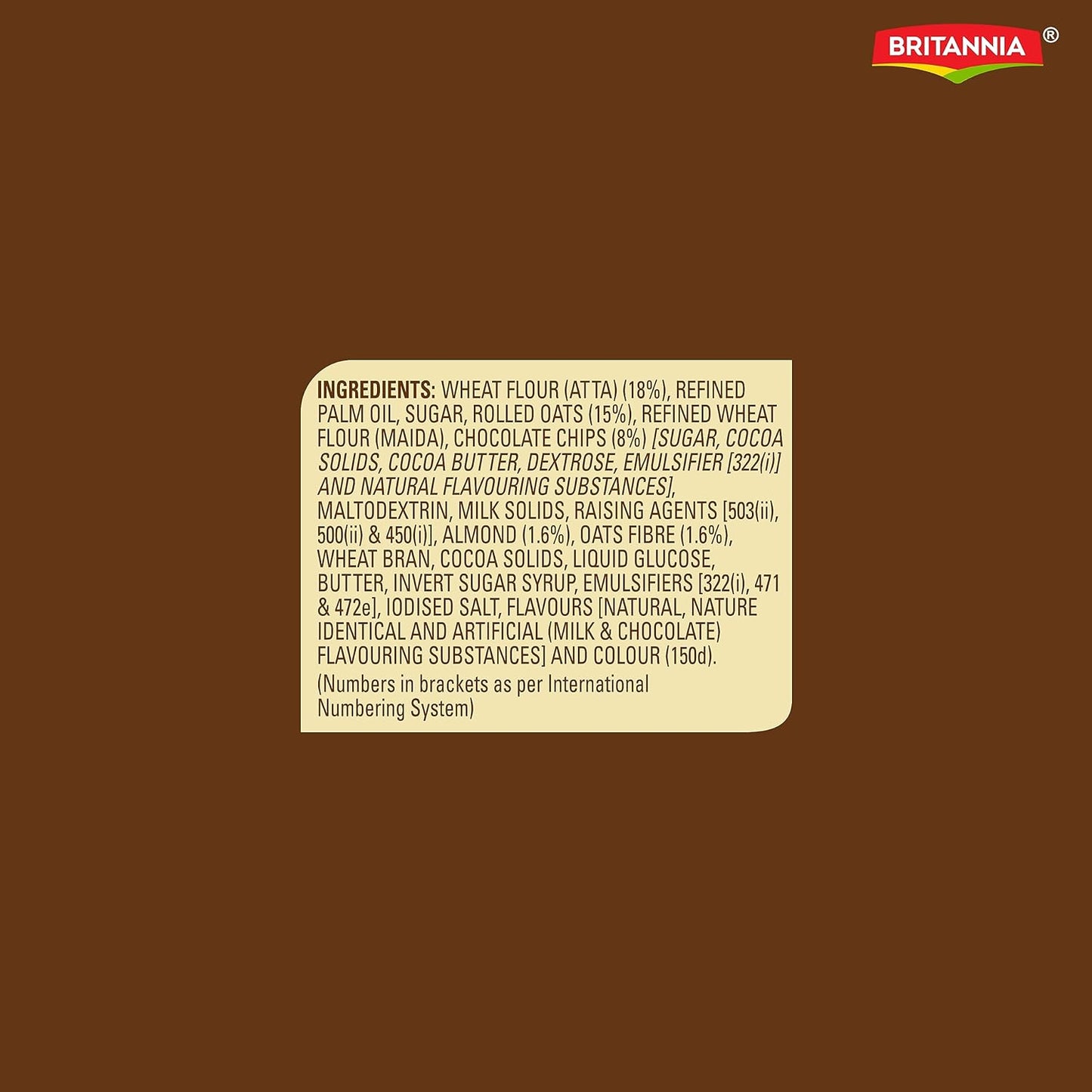 Britannia/ Nutri Choice/ Oats Chocolate & Almond Biscuits (75gm)