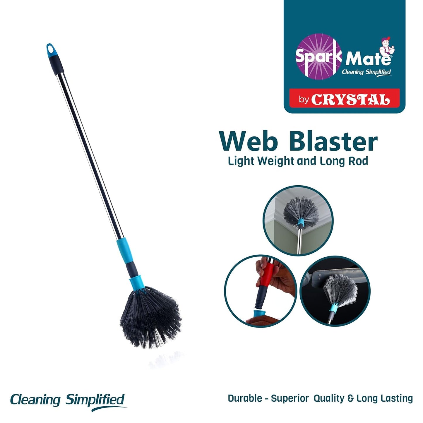 Spark Mate/ Web Blasted (1n) - by Crystal with Extendable Stainless Steel Handle