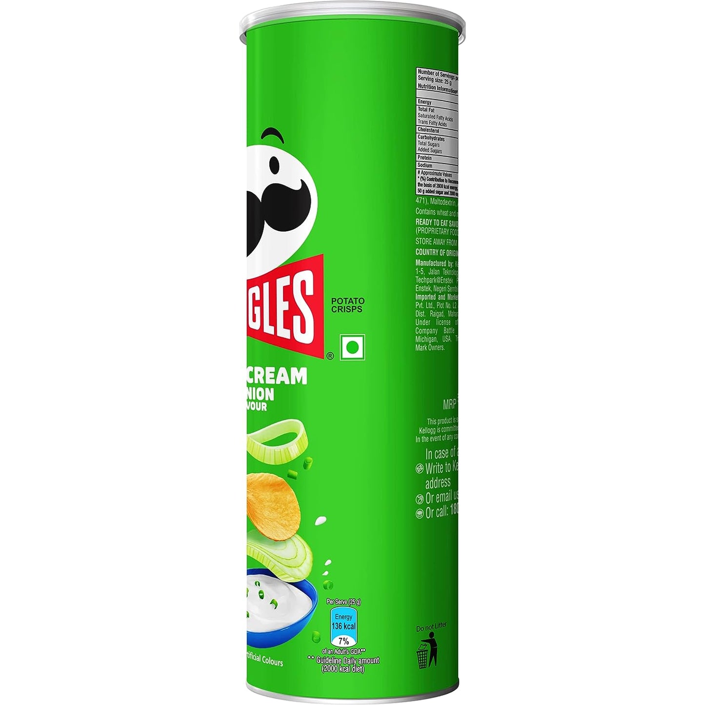 PRINGLES/ POTATO CHIPS/ SOUR CREAM & ONION FLAVOUR (107gm)