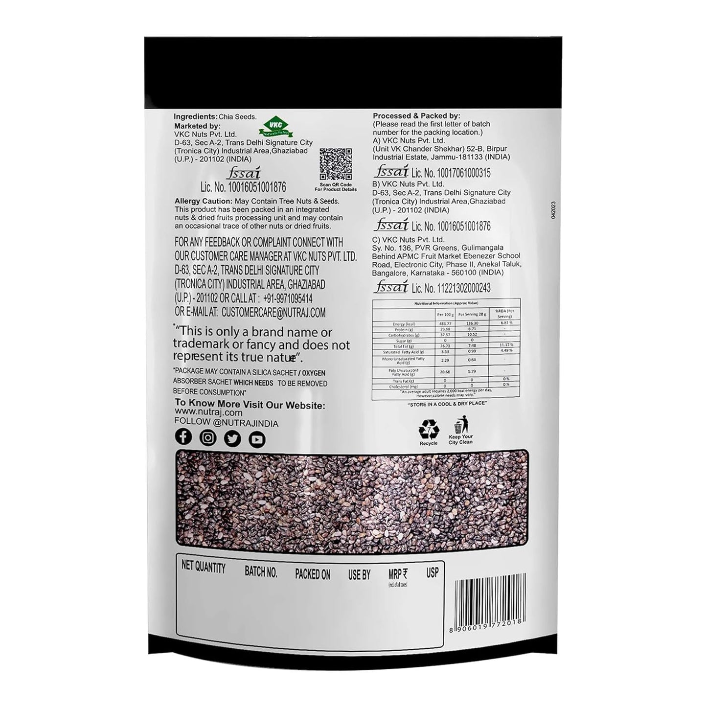 Nutraj/ Chia Seeds(200gm)