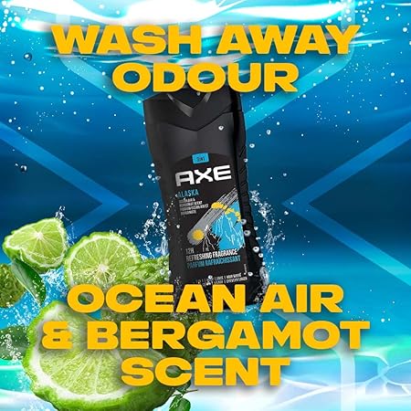 AXE ALASKA/ 3IN1 BODY FACE & HAIR WASH/ OCEAN AIR & BERGAMOT SCENT(250ml)