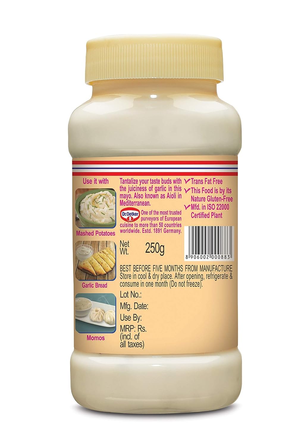 DR.OETKER/ FUNFOODS VEG MAYONNAISE/ TANDOORI(245gm)