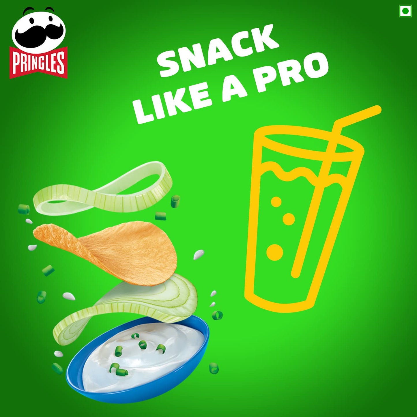 PRINGLES/ POTATO CHIPS/ SOUR CREAM & ONION FLAVOUR (107gm)