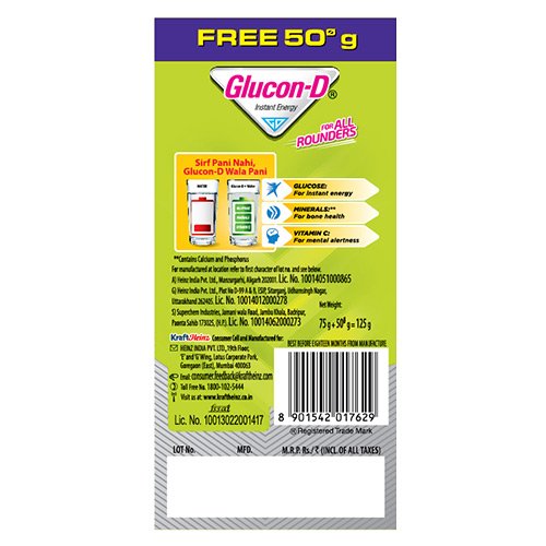 GLUCON-D INSTANT ENERGY NIMBU PANI(75gm+50gm)