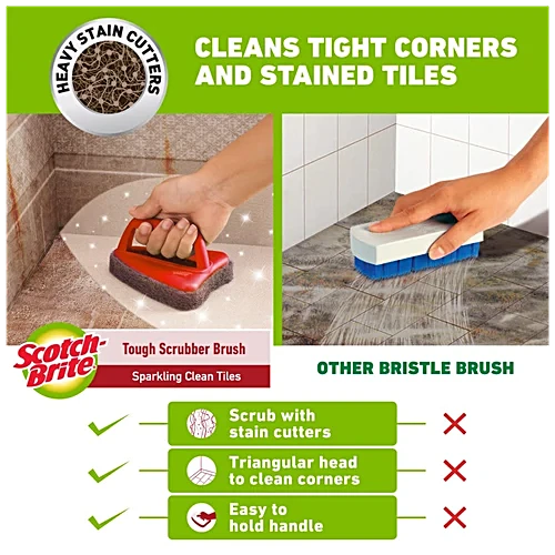 Scotch - Brite/ Tough Scrubber Brush (1n) For Saprkling Clean Tiles