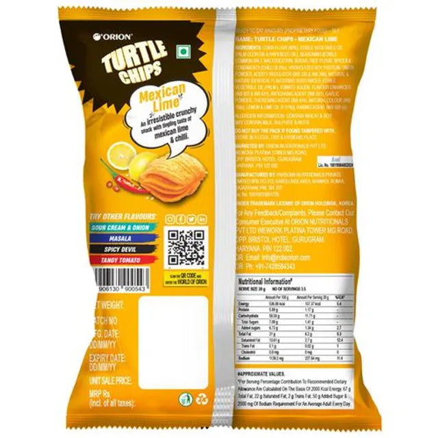 ORION TURTLE CHIPS PURE VEG MEXICAN LIME (28gm)
