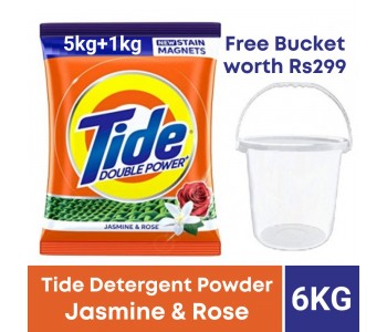 Tide/ Double Power+ Powder laundry Detergent/ Jasmine & Rose(6kg)(Free Bucket)