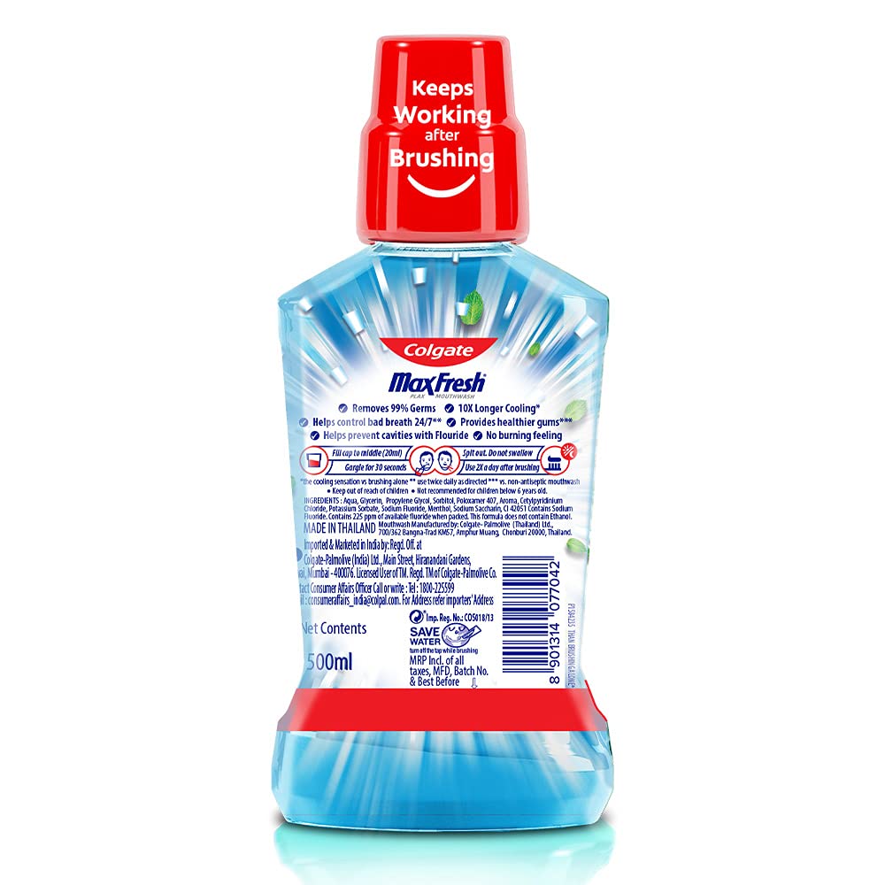 Colgate/ MaxFresh Plax Mouthwash/ Peppermint (250ml)