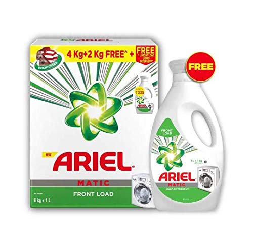 Ariel/ Matic Front Load Detergent Powder (4kg+2kg) + (Free 1lt Front Load Liquid)