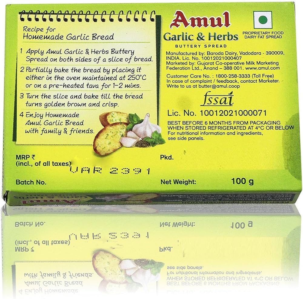 Amul Garlic&amp; Herb Butter Spread(100gm)