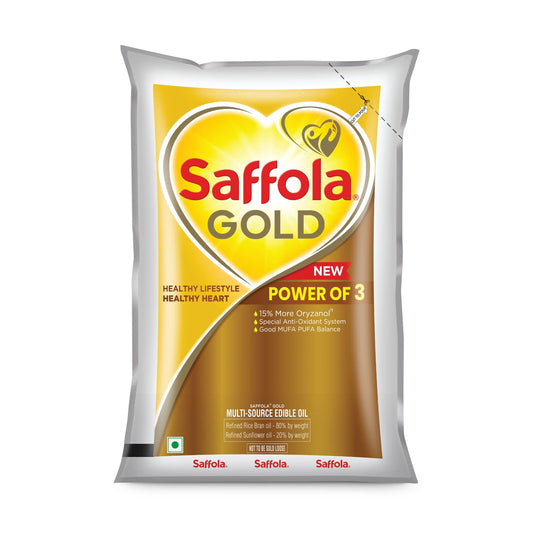 SAFFOLA GOLD/ MULTI SOURCE EDIBLE OIL(1lt POUCH)