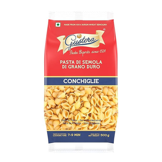 Gustora/ Conchiglie(500gm) - Made From 100% Durum Wheat Semolina