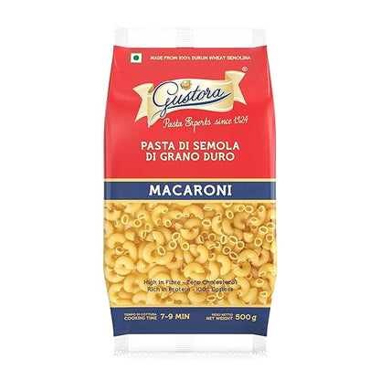 Gustora/ Macaroni(500gm) - Made From 100% Durum Wheat Semolina