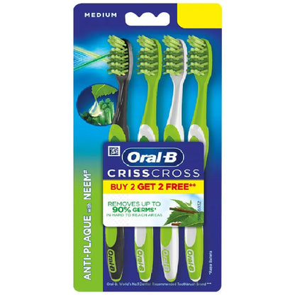 ORAL-B/ CRISS CROSS/ ANTI-PLAQUE/ WITH NEEM/ OFFER PACK/ BUY 2 GET 2(PACK OF 4)