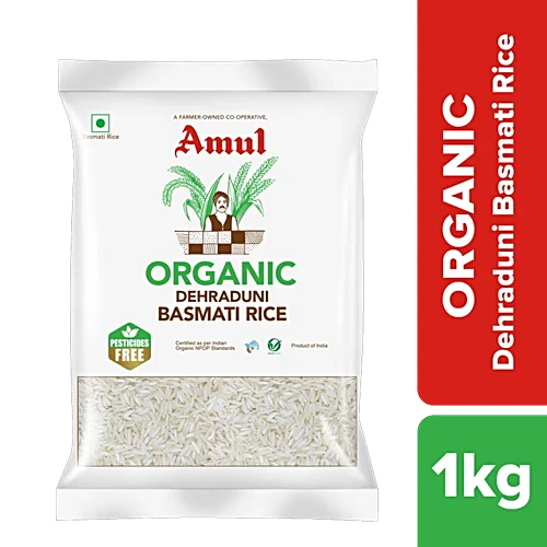 Amul/ Organic - Basmati Rice(1kg) - Free  From Pesticides