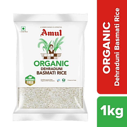 Amul/ Organic - Basmati Rice(1kg) - Free  From Pesticides