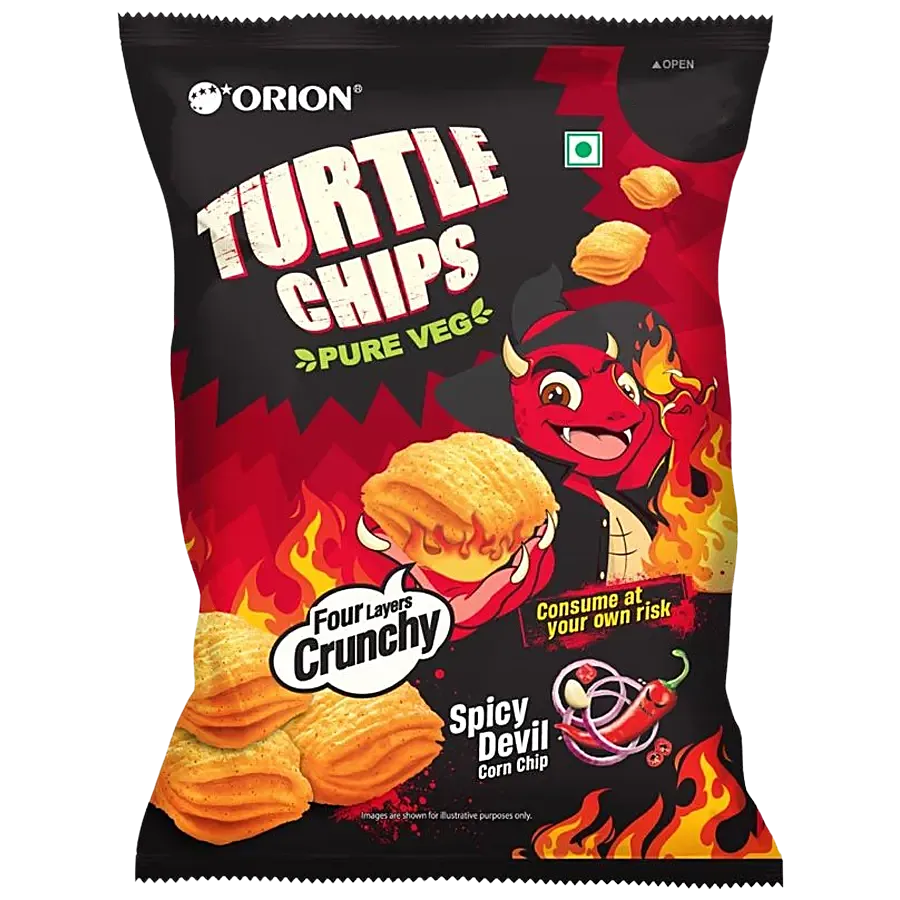 Orion/ Turtle Chips/ Spicy Devil Corn Chips (18gm)