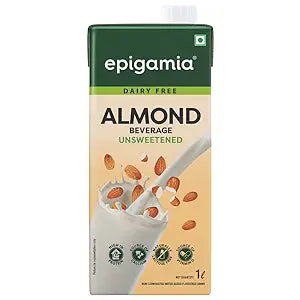 Epigamia/ Almond Beverage Unsweetened Milk/ Dairy Free(1ltr)