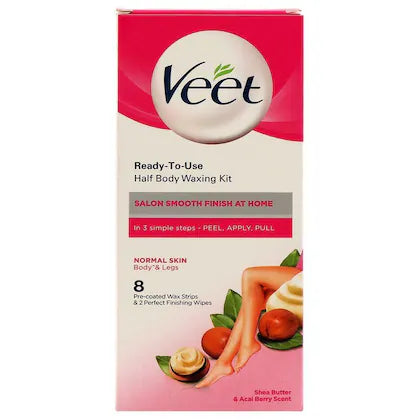 Veet/ Professional Ready-To-Used Half Body Wax Strip Shea Butter And Acai Berries Scent(8 4x2)