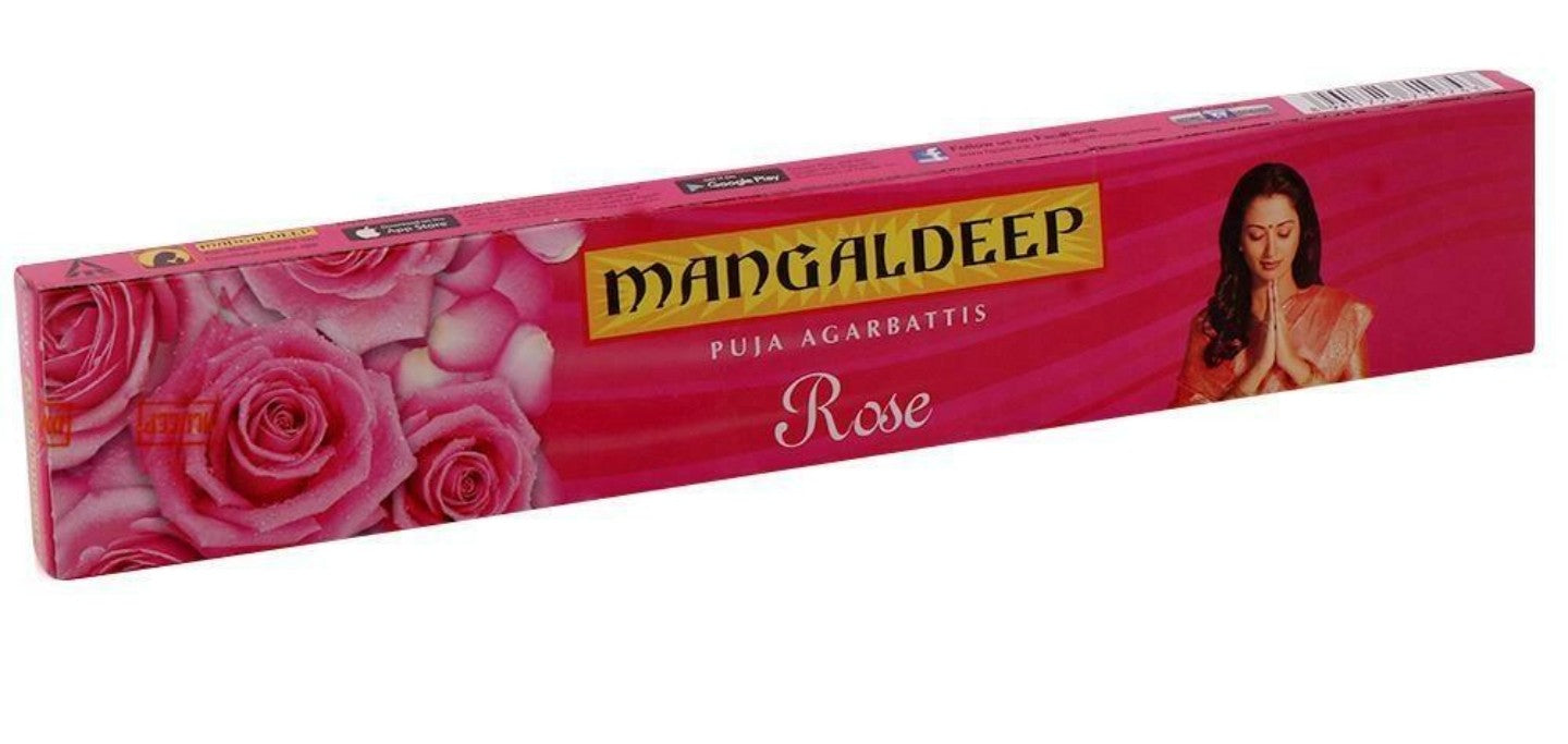 Mangaldeep/ Puja Agarbattis/ Rose (14gm) ( Free Matchbox Inside)