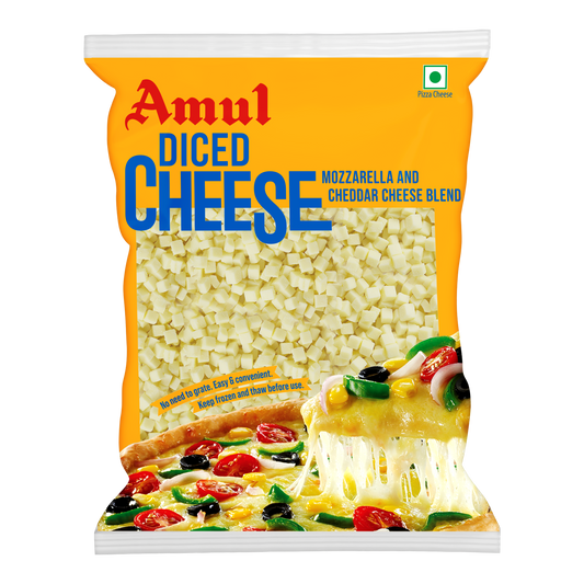 AMUL/ DICED CHEESE/ MOZZARELLA AND CHEDDAR CHEESE BLEND (200gm)