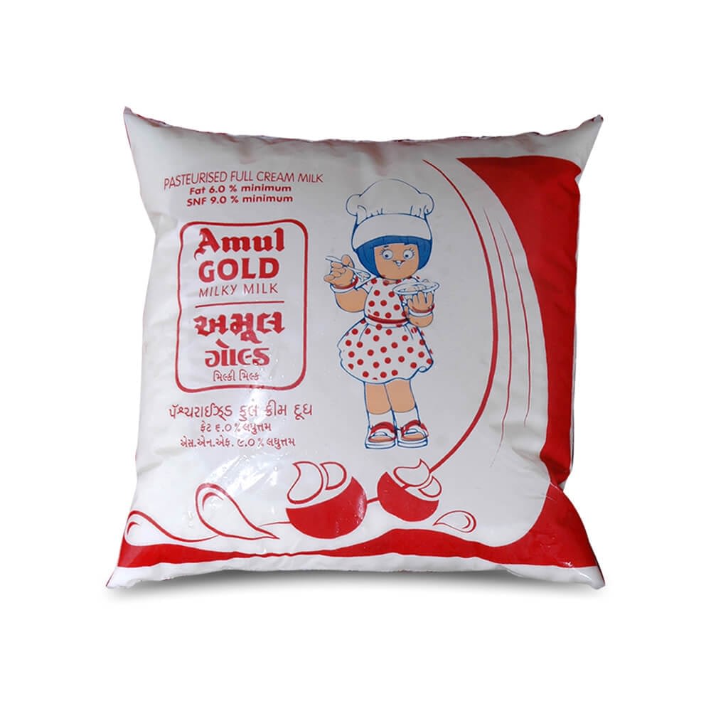 AMUL GOLD MILK PESTEURISED FULL CREAM MILK (500gm)