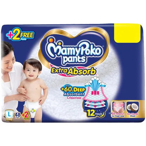 MamyPoko Pants/ Extra Absorb L (9-14kg)(48 Pants + 2 Pants Free)