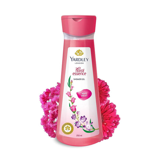 YARDLEY LONDON/ FLORAL ESSENCE/ SHOWER GEL/ IRIS & VIOLET/ FREE LOFFA(250ML)