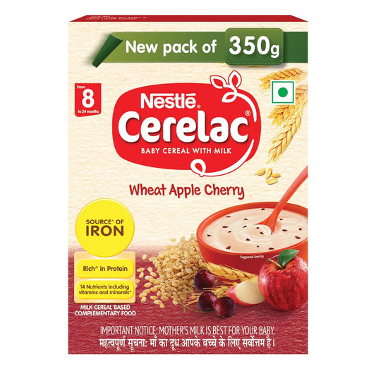 Nestle/ Cerelac - Wheat Apple Cherry(8 to 24 Months)(350gm)