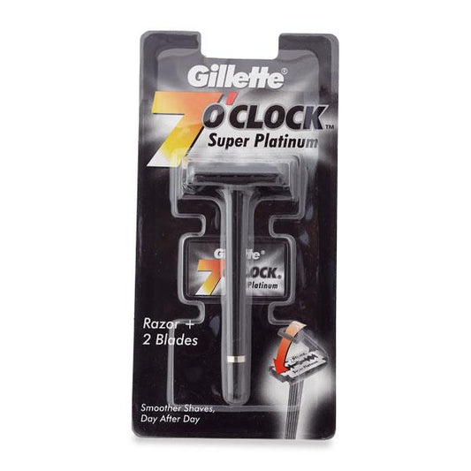 GILLETTE 7o CLOCK SUPER PLATINUM RAZOR (2 BLADES FREE)