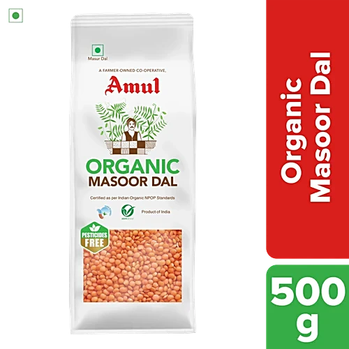 Amul/ Organic - Masoor Dal(500g) - Free  From Pesticides