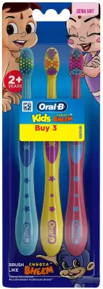 Oral-B/ Kids Chhota Bheem Tooth Brush/ Pack of 3(Extra Soft)