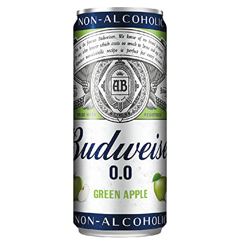 Budweiser 0.0/ Non- Alcoholic Beer Can/ Green Apple (330ml)