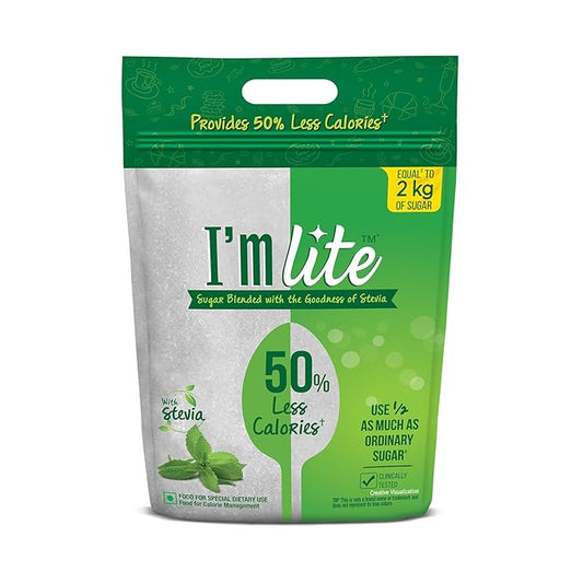 I'm Lite/ Sugar Blended With The Goodness Of Stevia(50 % Less Calories)