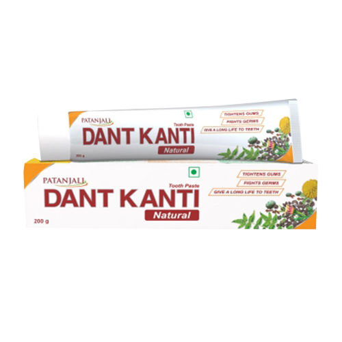 PATANJALI/ DANT KANTI NATURAL TOOTHPASTE/ FREE TOOTHBRUSH (200gm+1n)