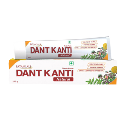 PATANJALI/ DANT KANTI NATURAL TOOTHPASTE/ FREE TOOTHBRUSH (200gm+1n)