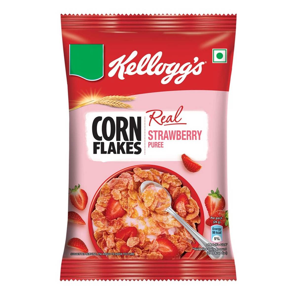 Kellogs/ Corn Flakes/ Real Srawberry Puree (24gm)