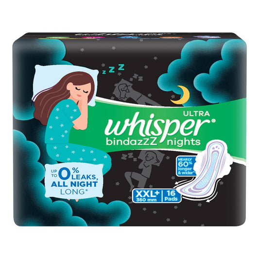 Whisper/ Ultra Bindazzz Nights XXL+ (16 Pads)