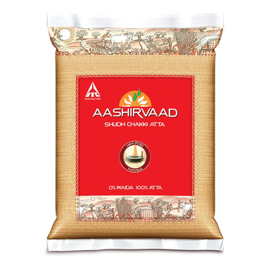 AASHIRVAAD/ SHUDH CHAKKI ATTA (5kg).Express Delivery By FATTAAK.