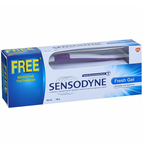 SENSODYNE FRESH GEL/150gm/ FREE SENSODYNE TOOTH BRUSH WORTH Rs.60