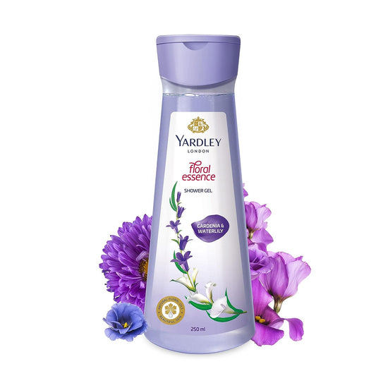 YARDLEY LONDON/ FLORAL ESSENCE/ SHOWER GEL/ GARDENIA & WATERLILY/ FREE LOFFA(250ML)