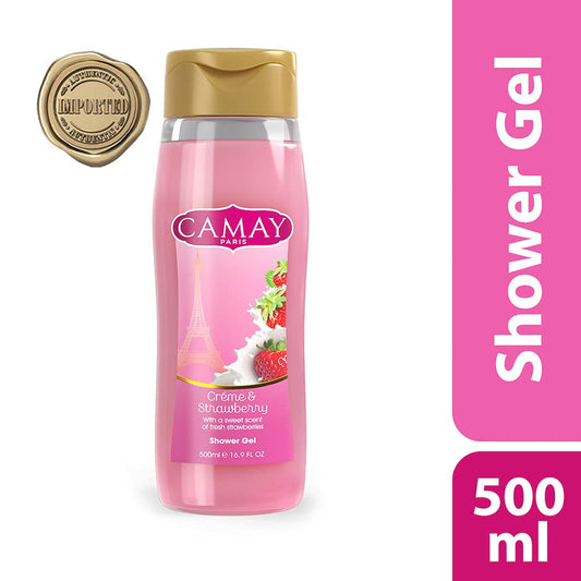 CAMAY PARIS CREME &amp; STRAWBERRY SHOWER GEL(with an sweet scent of fresh strawberries)(500ml)