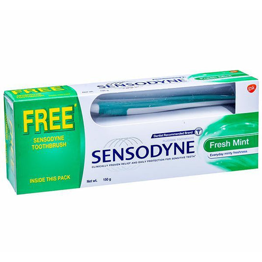 SENSODYNE FRESH MINT/150gm/ FREE SENSODYNE TOOTH BRUSH WORTH Rs.60