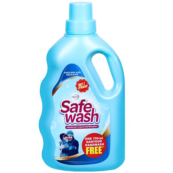 WIPRO/ SAFEWASH/ PREMIUM LIQUID DETERGENT/ BUY 1 GET 1 + ONE 750ml SANTOOR HANDWASH FREE(2kg)